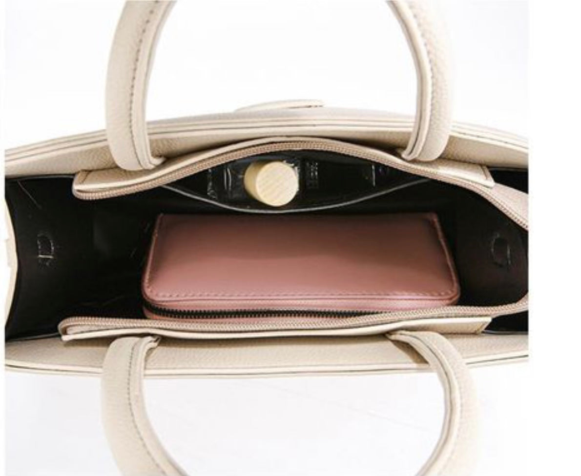 Geanta din piele ecologica 2 piese Flavia - Alb -77